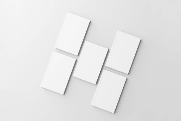 istock Realistic 3d book mockup illustration with 5 soft covers. Book mockup standing on isolated gray background with shadow. 1446310097