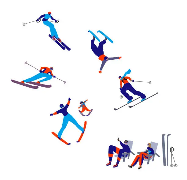 Vector illustration of Alpine Skiing