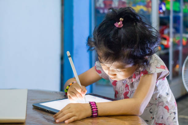 istock girl using ipad tablet to write and draw 1446311402