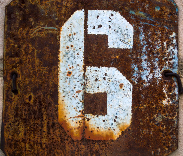 istock Digit 6, the retro digit 6, the old digit 6. 1446312352