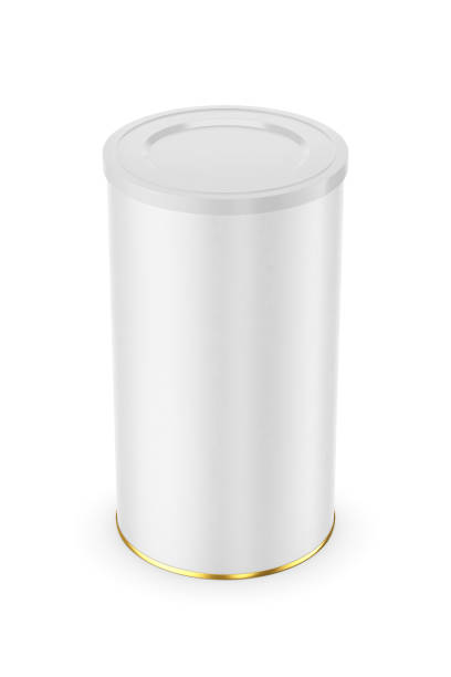 istock Blank paper tube or cardboard cylinder box package isolated. 3D rendering. 1446312894