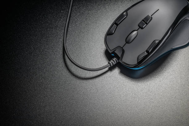 istock Black professional gaming wired gaming mouse 1446312927