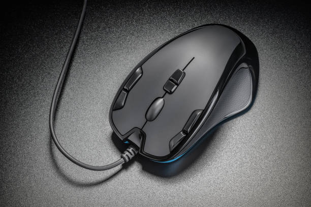 istock Black professional gaming wired gaming mouse 1446312940