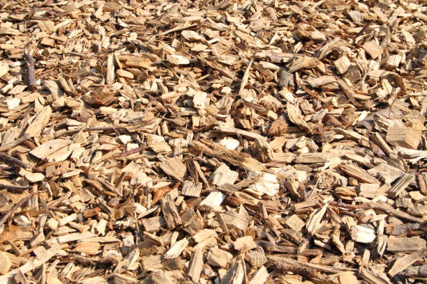 Wood chips as a background stock photo