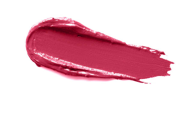 istock Magenta smudged lipstick isolated on white background. 1446319192