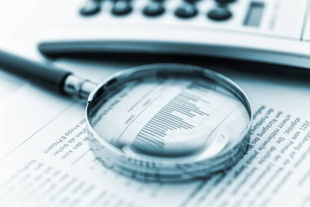 istock Examining the financial and stock market data 1446324302
