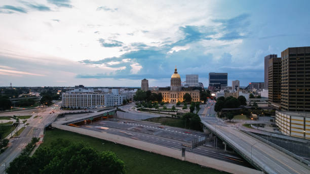 istock Georgia State Capitol building illuminated at dusk 1446326142