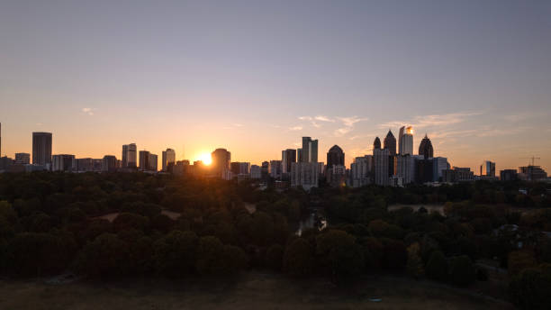 istock view from Piedmont park as sun is setting behind the city skyline 1446326148