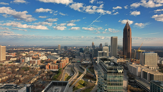 Midtown and downtown Atlanta on a clear day