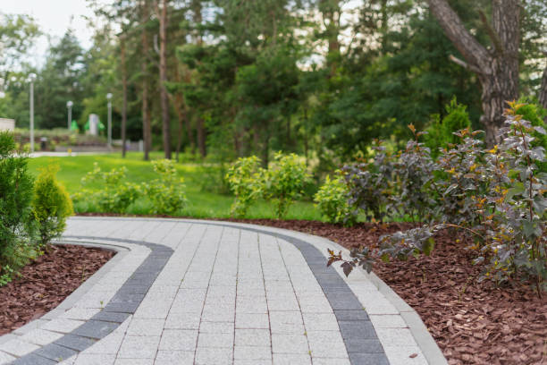 istock Pavement with concrete blocks in private yard area or public park 1446328956