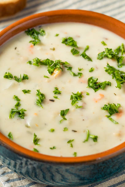istock Homemade Creamy Clam Chowder Soup 1446345595