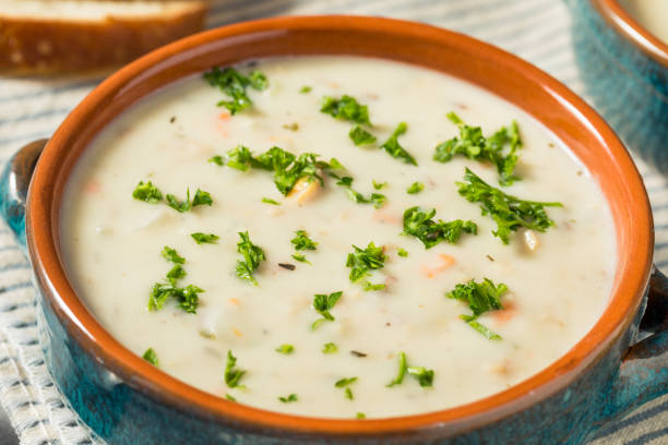 istock Homemade Creamy Clam Chowder Soup 1446345610