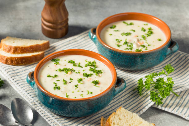 istock Homemade Creamy Clam Chowder Soup 1446345622
