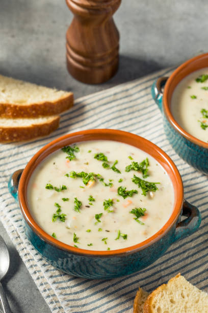 istock Homemade Creamy Clam Chowder Soup 1446345635