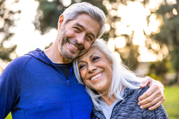 istock Senior couple walking together outside 1446349860