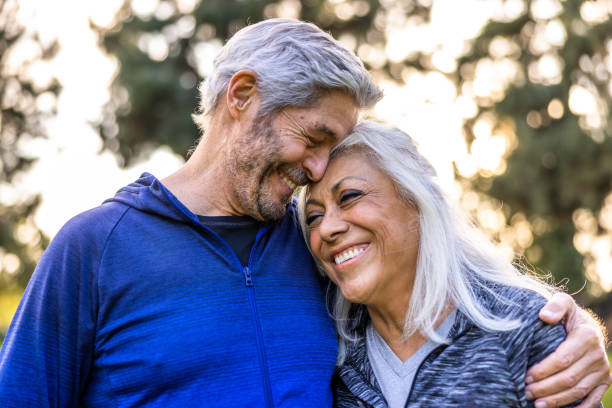 istock Senior couple walking together outside 1446349871