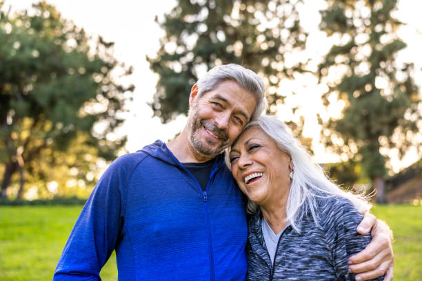 istock Senior couple walking together outside 1446349885