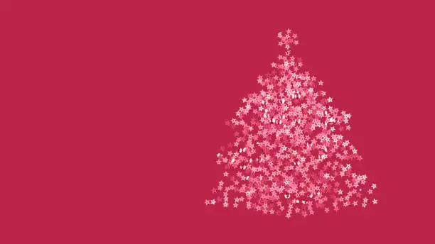 Photo of Viva Magenta Color of the Year 2023. Glitter confetti Christmas tree toned in color of the year 2023 viva magenta.