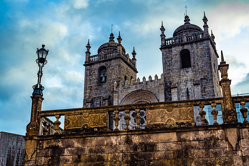 Sé Cathedral and Square in Porto, Portugal. A World Heritage Site.