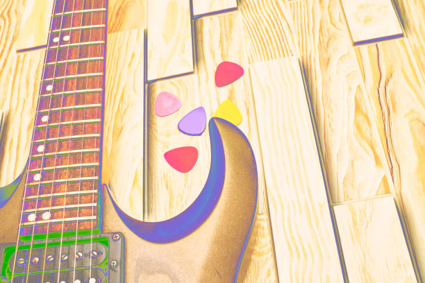 istock Funky electric guitar in yellow 1446352774