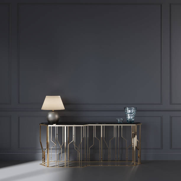 istock Luxury Console, Blank Wall Mockup, Poster Frame, Wall Art, Interior Mockup 1446353883