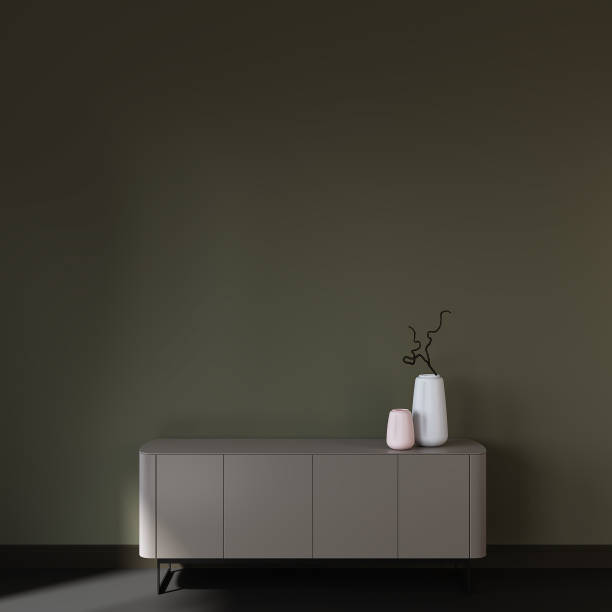 istock Luxury Wall Mockup, Blank Dark Wall Mockup 1446353955