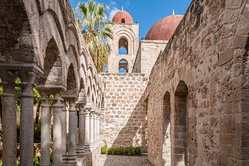 The cloister of the arab-norman church San Giovanni degli Eremiti in Palermo