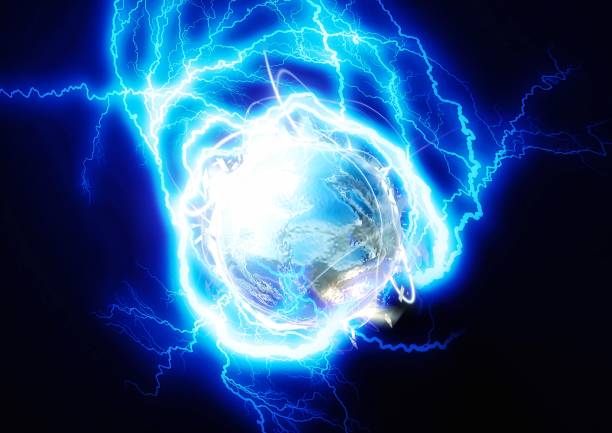 istock 3d illustration of blue light sphere lighting the dark in science technology concept 1446355668