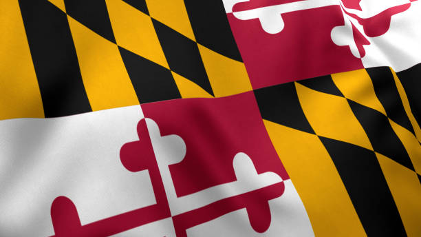 Maryland State Flag, United States, 3D Render