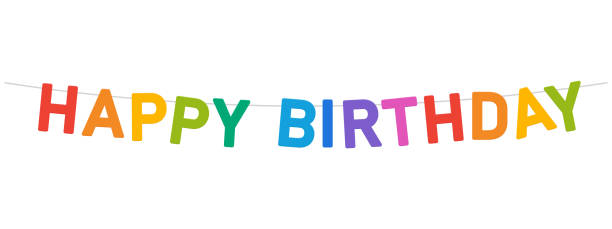 istock happy birthday garland, colorful party bunting, big letters hanging on a string, vector illustration 1446361107