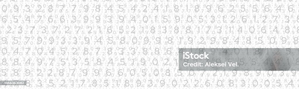 Wide Background Numbers Abstract Data Pattern White Light Grey Stock ...