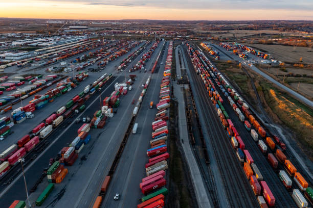 istock Canadian Pacific CPRailway Vaughan Intermodal Terminal in Kleinburg, Canada 1446364850