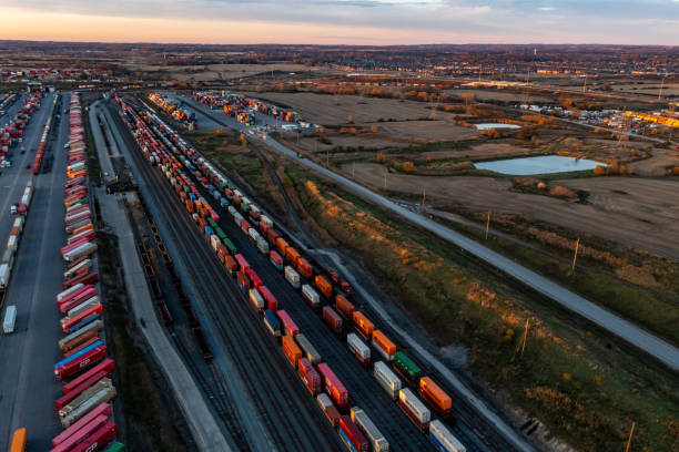 istock Canadian Pacific CPRailway Vaughan Intermodal Terminal in Kleinburg, Canada 1446364873
