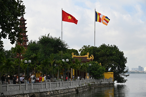 Hanoi, Vietnam - November 27, 2022: The Landmark Buildings and Tourist Attraction areas of Hanoi