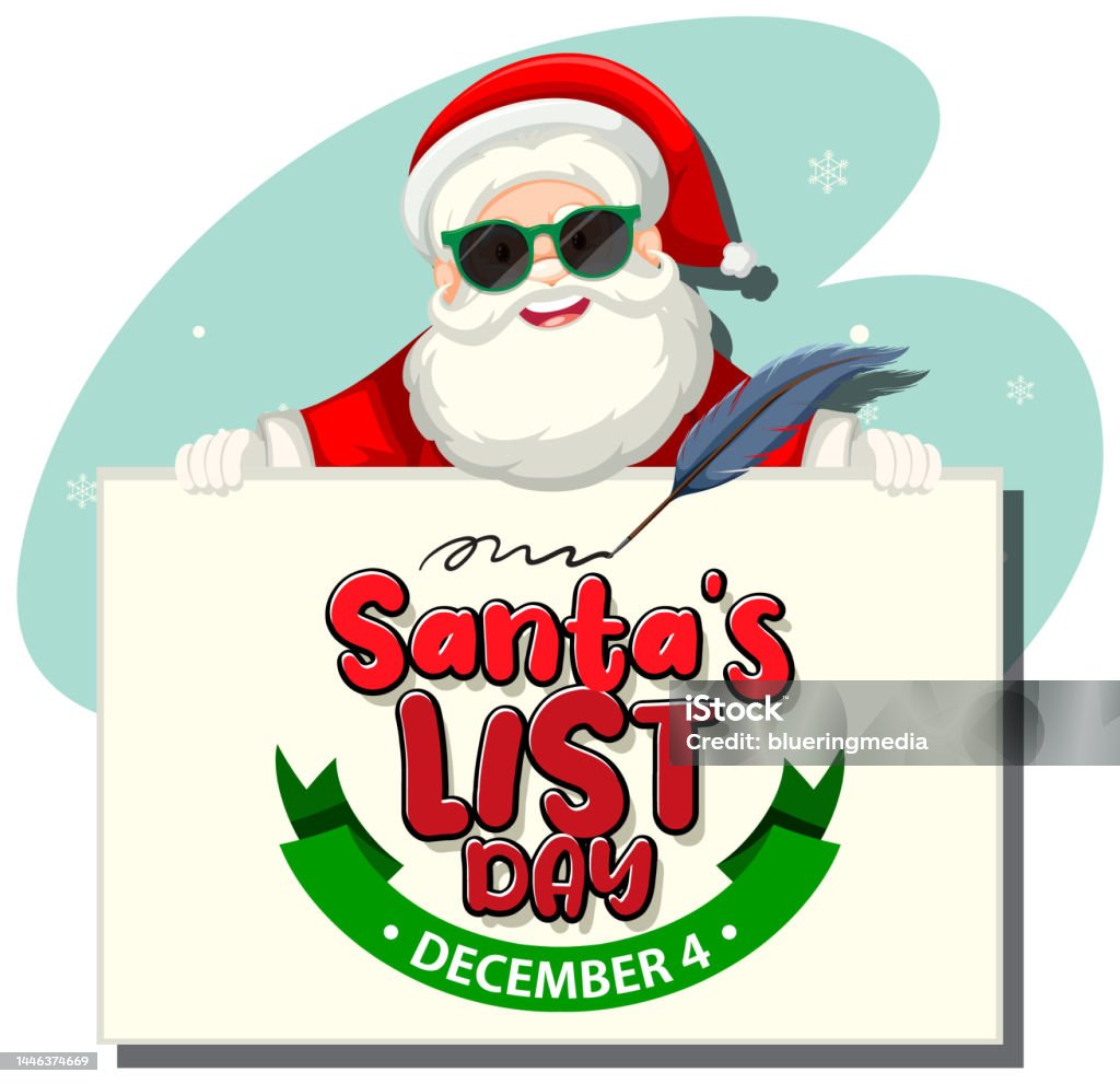 Santa List Vector Santas List Day Text Banner Design Stock Illustration - Download Image ...