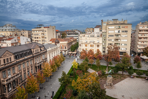 Picture of an aerial view of Toplicin Venac street, one of the iconic streets of the city center of Belgrade, Serbia.