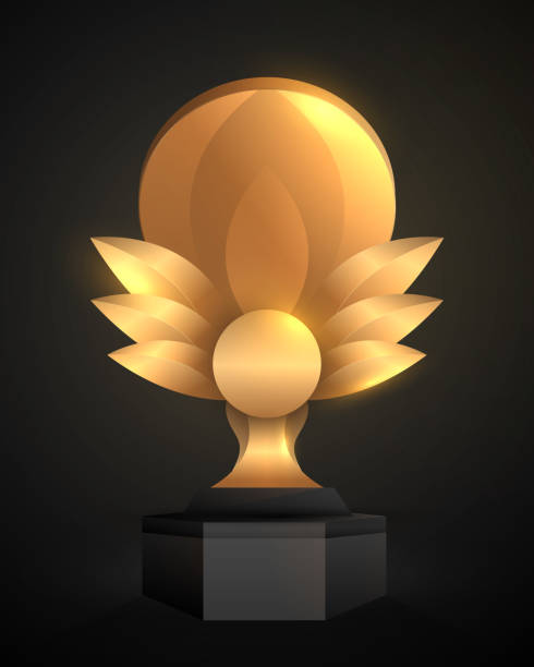 istock elegant golden award isolated on black background 1446377640