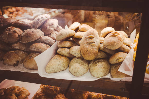istock fresh bread on the shelves in bakery 1446383786