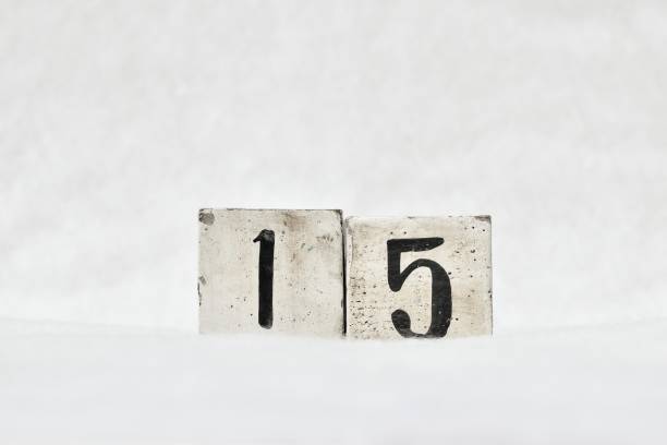 istock 15 calendar date number, white winter backdrop copy space 1446404314