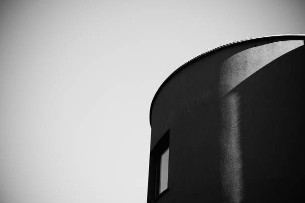 Building facade in Leuven in black and white