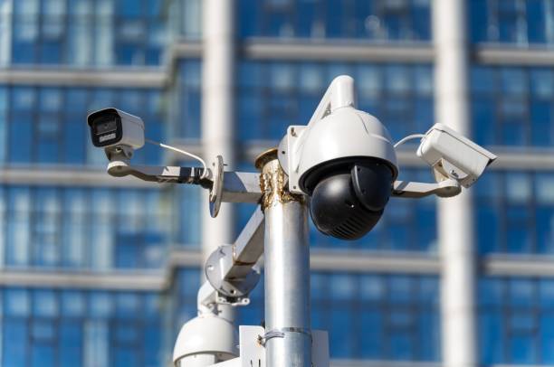 istock Modern camera surveillance system, CCTV in the street 1446408154