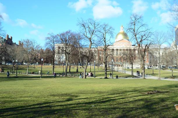 istock Massachusetts State House against a blue cloudy sky 1446409781