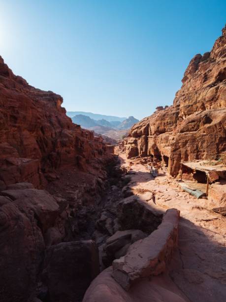 istock Vertical shot of cliffs at Wadi Rum Reserve in Jordan 1446409815