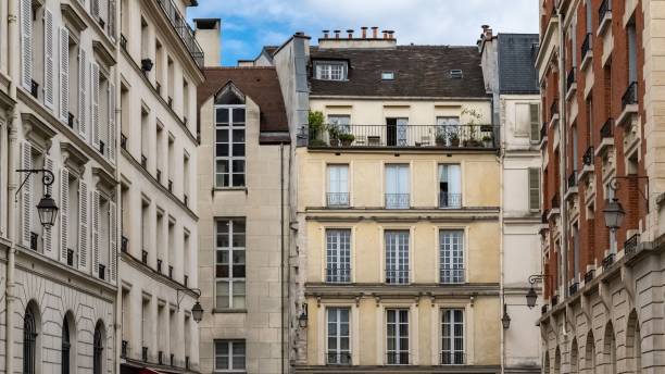 istock Paris, beautiful building in the Marais 1446412448