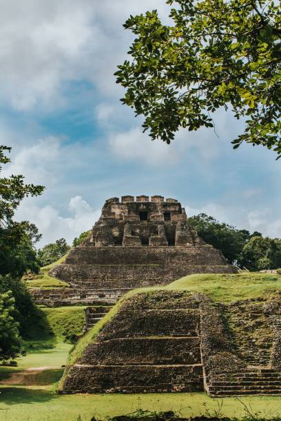 istock Vertical shot of El Castillo with cloudy sky in the background 1446413902