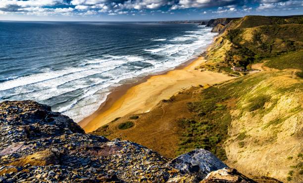 istock Beautiful view from a hill to the beach. 1446414125
