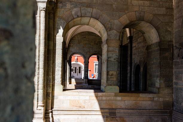 istock Old historical stone building with arches 1446414175