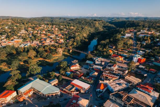 istock Aerial view of San Ignacio alongside the Macal River 1446414208