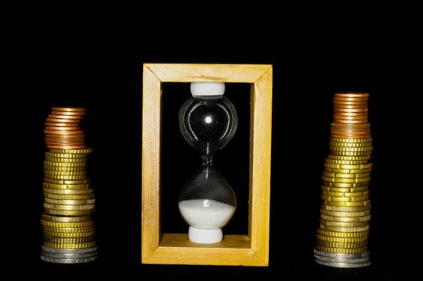 buisness time concept, digitale, foto, immagine - making money gold euro symbol time foto e immagini stock
