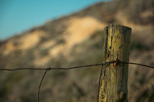 A selective focus shot of a fence